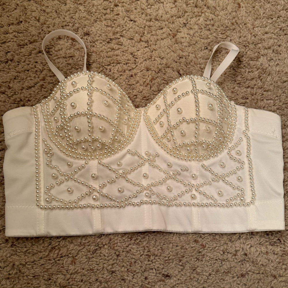beaded corset top
